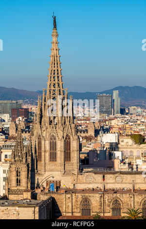 Cattedrale di Santa Croce e di Santa Eulalia, Barcellona, in Catalogna, Spagna Foto Stock