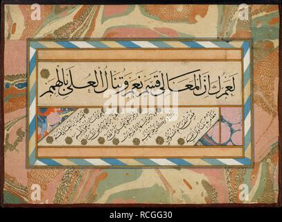 Album di Calligraphies tra cui la poesia e la tradizione profetica (Hadith) Foto Stock