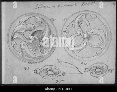 Album con disegni per Art Nouveau Gioielli Foto Stock