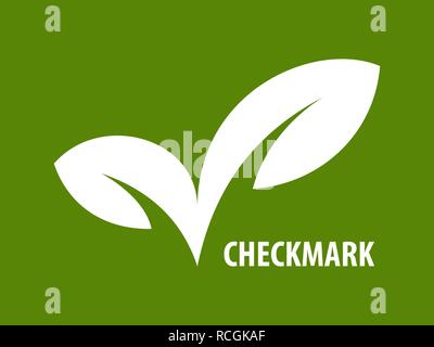 ECO icona segno di spunta Illustrazione Vettoriale