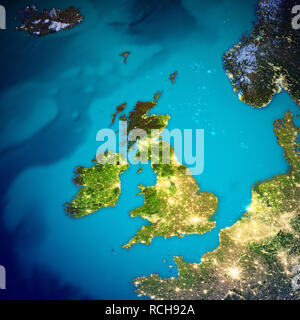 Regno Unito e Irlanda mappa Foto Stock