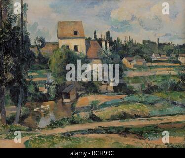 Mulino sul Couleuvre a Pontoise. Museo: Staatliche Museen di Berlino. Autore: CEZANNE, Paolo. Foto Stock