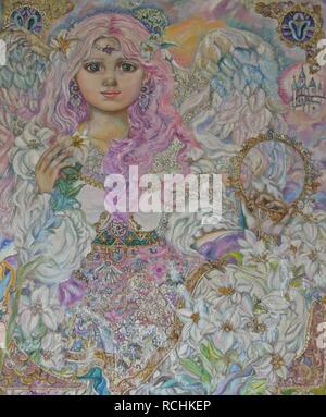 Un angelo del giglio colore rosa. Museo: © Yumi Sugai, collezione privata. Foto Stock