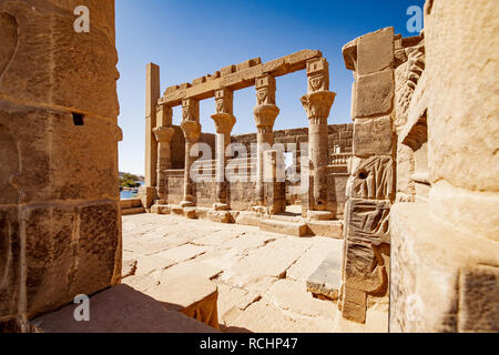 Il Tempio di Philae in Egitto vicino a Aswan Foto Stock