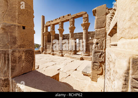 Il Tempio di Philae in Aswan Egitto Foto Stock