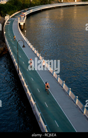 Riverside cycleway e passerella, Brisbane, Queensland, Australia Foto Stock