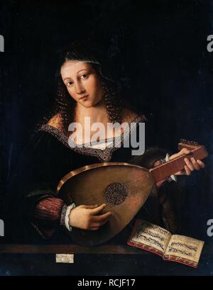 Il liuto Player. Museo: la Pinacoteca di Brera a Milano. Autore: VENETO, Bartolomeo. Foto Stock