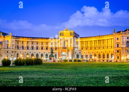 Vienna, Austria. Palazzo Imperiale di Hofburg è l'ex palazzo imperiale nel centro di Vienna, residenza dei sovrani degli Asburgo Foto Stock