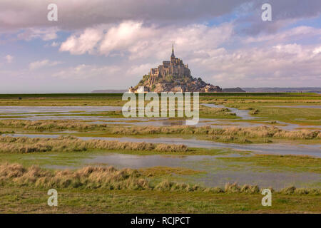 Mont Saint Michel, in Normandia, Francia Foto Stock