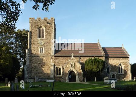 Tutti i Santi della Chiesa", Clifton, Bedfordshire - da Sud. Foto Stock