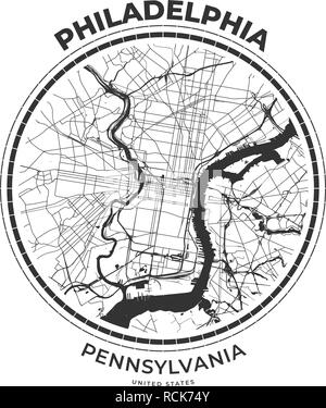 T-shirt badge mappa di Philadelphia, Pennsylvania. Tee shirt Tipografia stampa etichetta emblema distintivo. Illustrazione Vettoriale Illustrazione Vettoriale