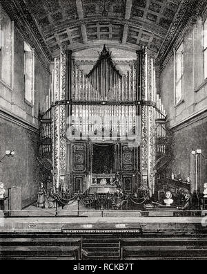 L'organo, musica in Aula, Università di Edimburgo, Edimburgo, Scozia, XIX secolo Foto Stock