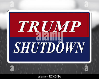 Washington, DC - Gennaio 2019: Trump Shutdown firmare significa governo americano chiuso e dipendenti Furloughed. Standoff tra democratici e Republica Foto Stock