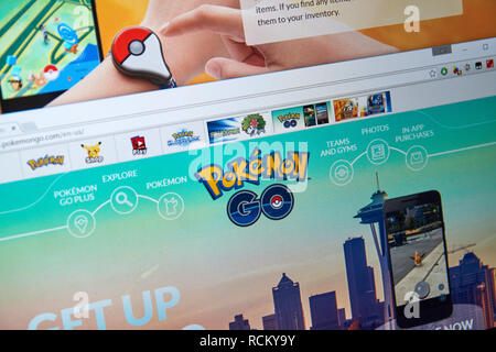 MONTREAL, CANADA - Luglio, 14 : Pokemon Vai alla home page. Pokemon Go, un gioco di realtà aumentata gioco mobile sviluppata da Niantic per iOS e Android Foto Stock