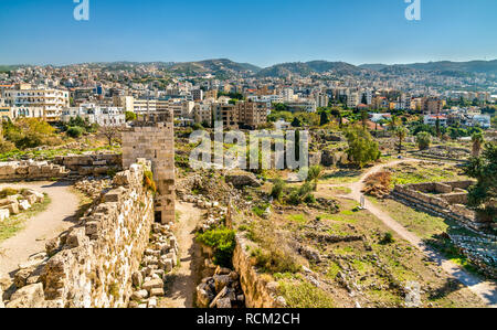 Rovine di Byblos in Libano, un sito Patrimonio Mondiale dell'UNESCO Foto Stock