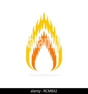 Icona di incendio isolato. Illustrazione Vettoriale. Segno di fuoco nel design piatto. Illustrazione Vettoriale