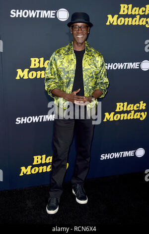 Los Angeles, Stati Uniti d'America. Xiv gen, 2019. Don Cheadle alla premiere di Showtime serie TV "Black Monday" presso il Teatro di Ace Hotel. Los Angeles, 14.01.2019 | Utilizzo di credito in tutto il mondo: dpa/Alamy Live News Foto Stock