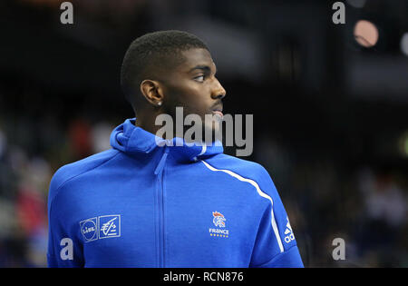 Berlino, Germania. Xv gennaio, 2019.Dika Mem per la Francia durante il warm-up prima che il credito di gioco: Mickael Chavet/Alamy Live News Foto Stock