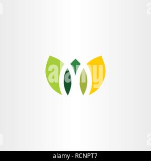 Foglie di stagione primavera e autunno icona logo Illustrazione Vettoriale