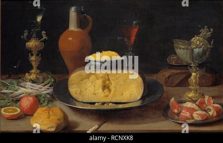 La colazione ancora in vita con il formaggio e il calice. Museo: Nationalmuseum di Stoccolma. Autore: Van Es, Jacob Foppens. Foto Stock