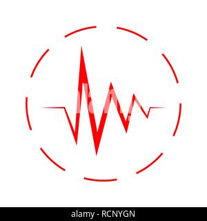 Grigio icona heartbeat in design piatto. Illustrazione Vettoriale. Segno di heartbeat isolato. Illustrazione Vettoriale