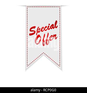 Offerta speciale nastro o etichetta. Illustrazione Vettoriale. Offerta speciale nastro isolati su sfondo bianco Illustrazione Vettoriale