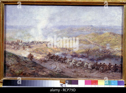 Una scena dal Russo-Turkish guerra (1877-1878). Museo Regionale di stato I. Pozhalostin Art Museum, Ryasan. Autore: Kovalevsky, Pavel Osipovich. Foto Stock