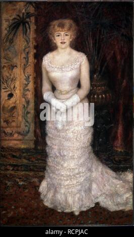 Ritratto dell'attrice Jeanne Samary. Museo: Membro Hermitage di San Pietroburgo. Autore: Renoir, Pierre-Auguste. Foto Stock