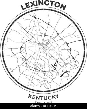 T-shirt badge mappa di Lexington, Kentucky. Tee shirt Tipografia stampa etichetta emblema distintivo. Illustrazione Vettoriale Illustrazione Vettoriale
