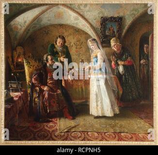 Dalla vita quotidiana della boyar russa nel XVII secolo. Museo: Collezione privata. Autore: Makovsky, Konstantin Yegorovich. Foto Stock