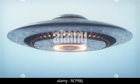 Oggetto Volante non Identificato. UFO con percorso di clipping incluso. Foto Stock