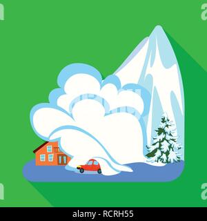 Oggetto isolato di crollo e segno dell'ambiente. Raccolta di crollo e angoscia icona vettore per il magazzino. Illustrazione Vettoriale