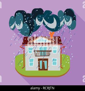 Oggetto isolato di crollo e segno dell'ambiente. Set di crollo e angoscia simbolo azionario per il web. Illustrazione Vettoriale