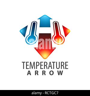 Freccia di temperatura lettera iniziale H logo concept design. Simbolo grafico elemento di modello di vettore Illustrazione Vettoriale