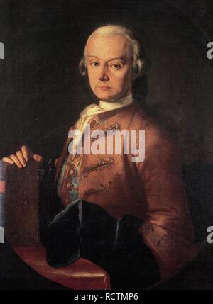 Ritratto di Leopold Mozart (1719-1787). Museo: Mozarteum (ISM), Salisburgo. Autore: LORENZONI, Pietro Antonio. Foto Stock