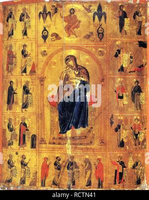 Madonna con Bambino e Santi. Museo: Saint Catherine monastero, al Monte Sinai in Egitto. Autore: icona bizantina. Foto Stock