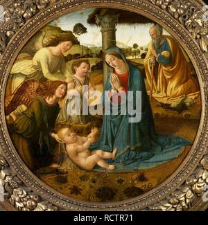 L adorazione del Cristo Bambino. Museo: Rijksmuseum Amsterdam. Autore: Rosselli, Cosimo di Lorenzo. Foto Stock