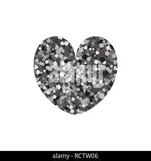 Icona vestito da carte da gioco. Sequin Silver. Cuore. Illustrazione vettoriale. Illustrazione Vettoriale