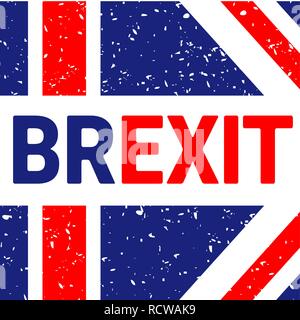 Testo Brexit isolato. Regno Unito uscire dall'Europa immagine relativa. Brexit denominato processo politico. Referendum arte a tema Illustrazione Vettoriale