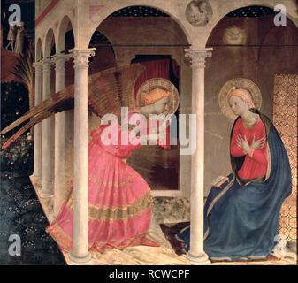 L'Annunciazione. Museo: Museo Diocesano, Cortona. Autore: BEATO ANGELICO. Foto Stock