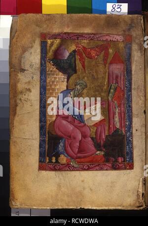 San Matteo Evangelista (manoscritto dal Vangelo Matenadaran). Museo: Mesrop Mashtots Istituto di manoscritti antichi (Matenadaran), Yerevan. Autore: Master del Codex Matenadaran. Foto Stock