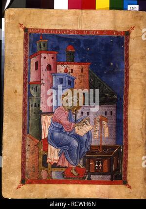 San Matteo Evangelista (manoscritto dal Vangelo Matenadaran). Museo: Mesrop Mashtots Istituto di manoscritti antichi (Matenadaran), Yerevan. Autore: Master del Codex Matenadaran. Foto Stock