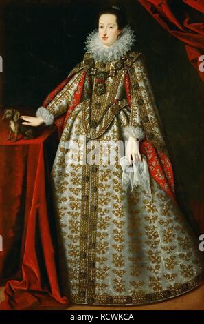 Ritratto di Eleonora Gonzaga (1598-1655), nel suo abito nuziale. Museo: Museo di Storia dell'arte, Vienne. Autore: Sustermans, Justus (giusto). Foto Stock