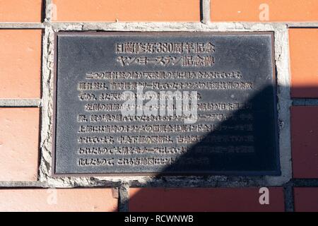 Memoriale di Jan Joosten van Lodensteijn ( 1556 - 1623 ) , Yaesu, Chuo-Ku, Tokyo, Giappone Foto Stock