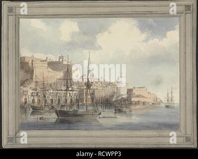 Vista in Malta. Museo: Università di Yale. Autore: Dyce, Charles Andrew. Foto Stock