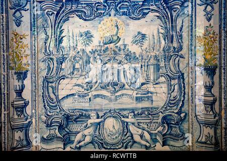 Azulejos, grotta d'acqua, Sintra National Palace, Sintra, Sito Patrimonio Mondiale dell'Unesco, Lisbona, Portogallo, Europa Foto Stock