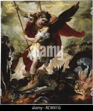 Saint Michael Quando sconfiggeva Satana. Museo: Thyssen-Bornemisza collezioni. Autore: MAFFEI, FRANCESCO. Foto Stock