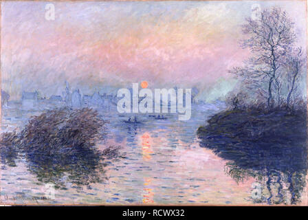 Tramonto sulla Senna a Lavacourt, effetto d'inverno. Museo: Petit Palais, il Musée des Beaux-Arts de la Ville de Paris. Autore: MONET, CLAUDE. Foto Stock