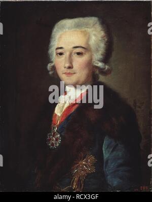 Ritratto del Conte Alessandro Dmitriev-Mamonov, Catherine II' preferito. Museo: State Russian Museum di San Pietroburgo. Autore: Shibanov, Mikhail. Foto Stock