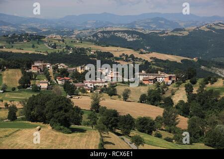 Il paesaggio della Bassa di Reggio, a sud del fiume Po, Emilia Romagna, Italia, Europa Foto Stock